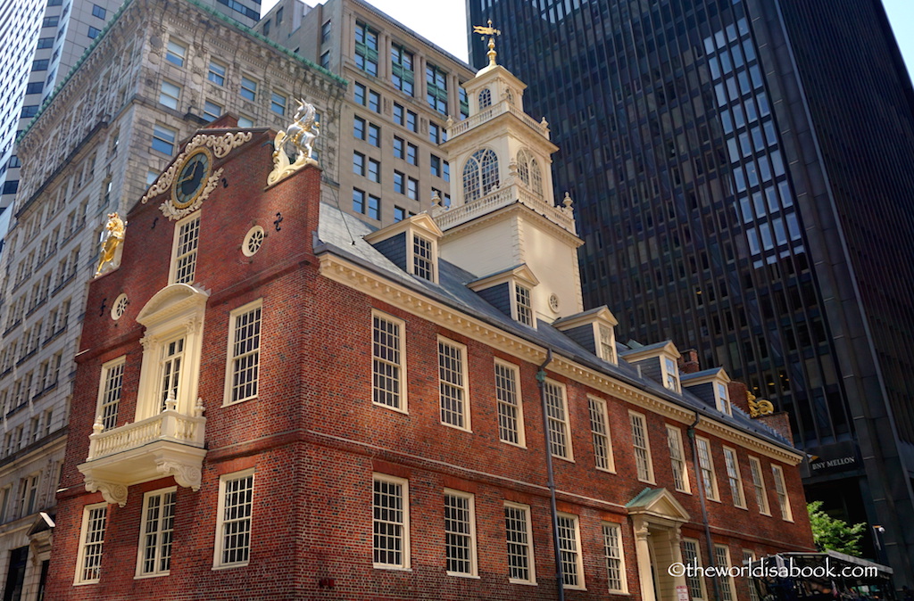 Eua massachusetts old state house no centro histórico da cidade de boston  perto de beacon hill e freedom trail